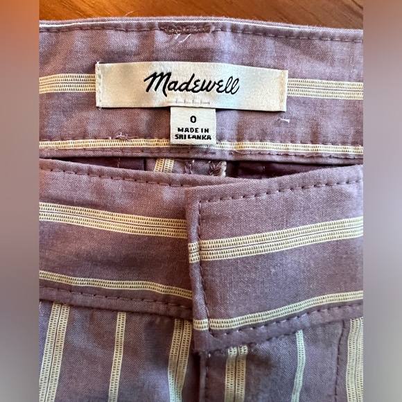 NWOT Madewell Pleated Tapered Pants in Signature Poplin - Size 0- LavenderStripe - Picture 8 of 8